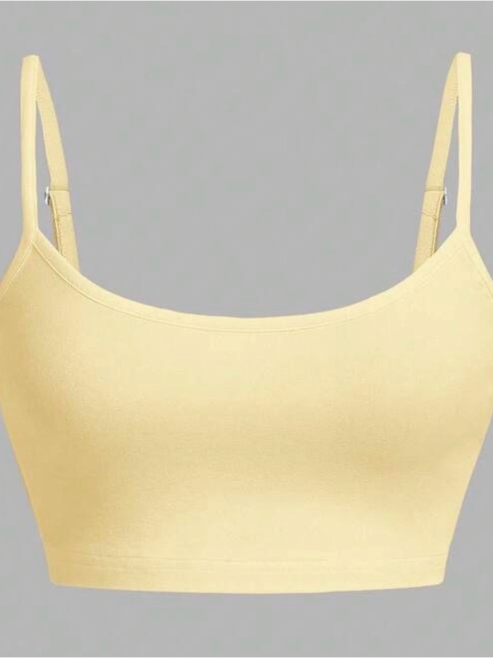 Lightweight Yellow Seamless Crop Top with Adjustable Straps